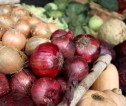 Crates of colourful vegetables