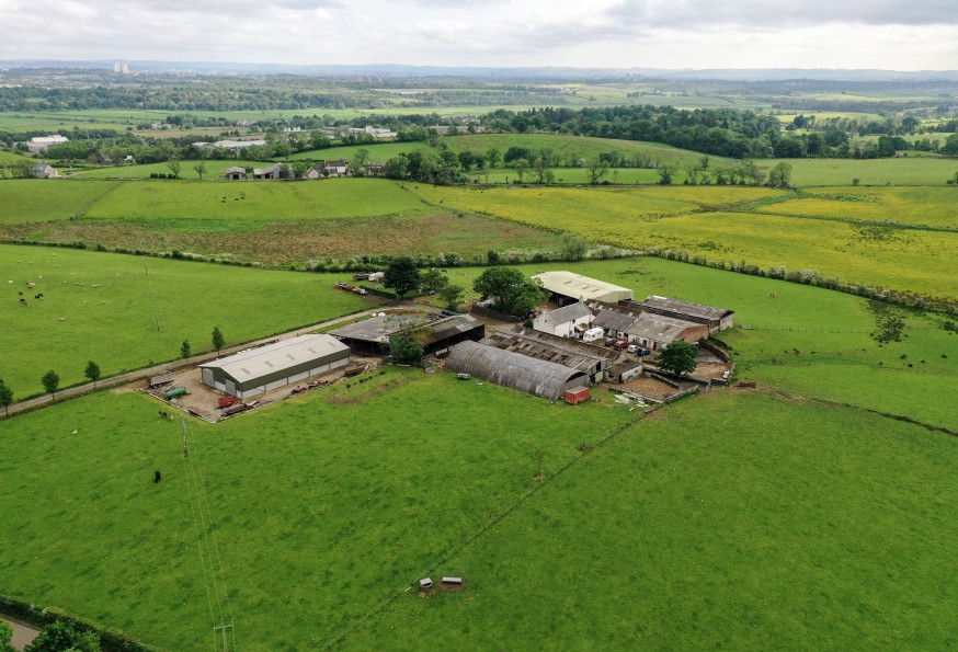 Aerial photograph of a farm steading