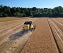 Ploughing a field of crops 