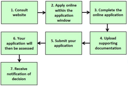 Process map of application process for IPA