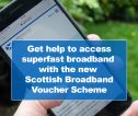 Picture of phone with information on broadband scheme