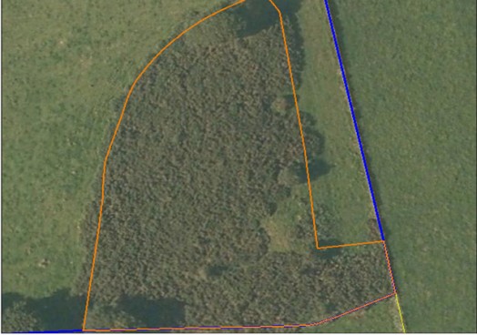 Arial view of land parcel