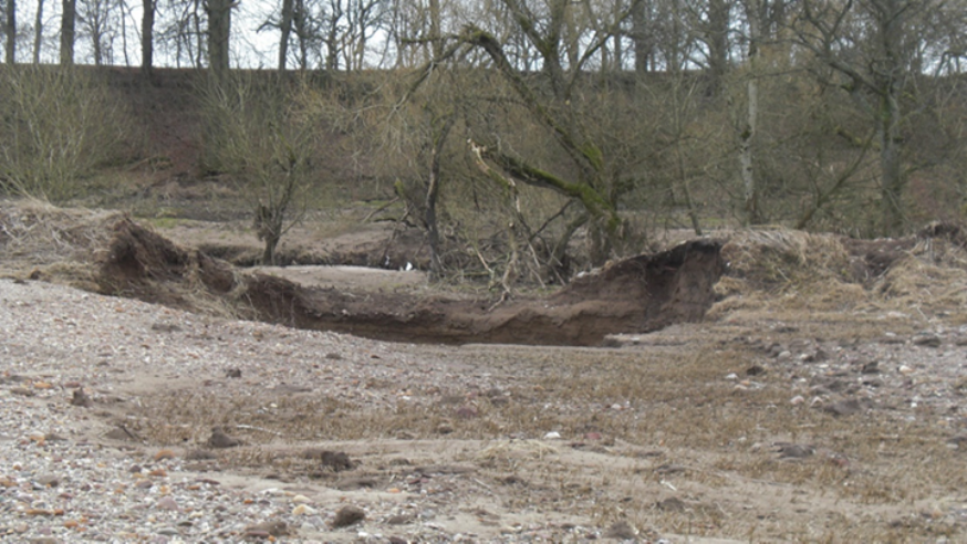 A damaged eligible floodbank