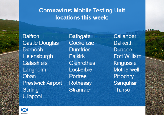 Mobile Testing Unit locations Mobile Testing Unit locations