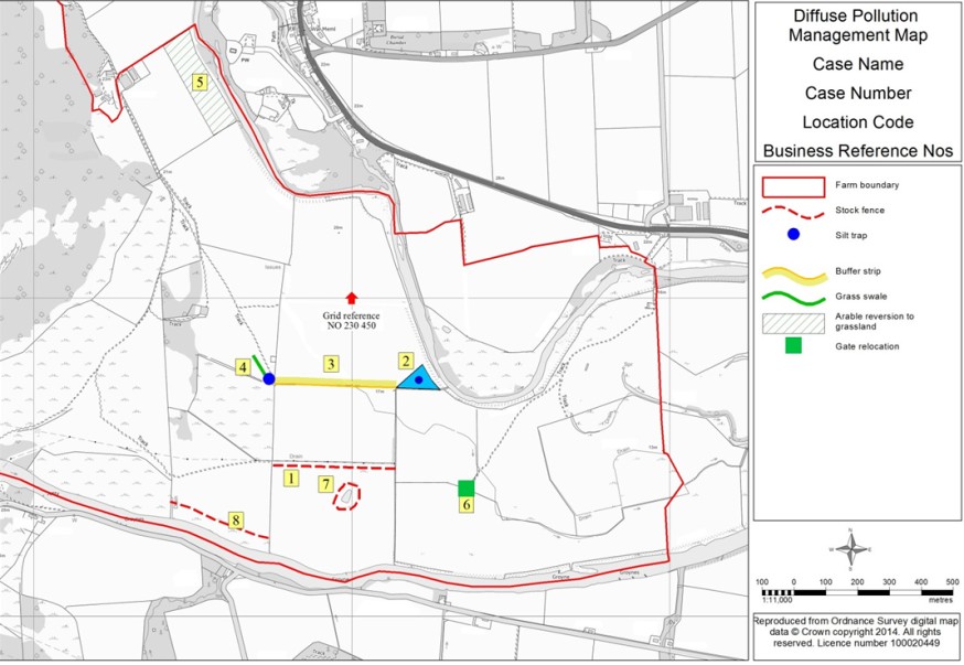 An example of a diffuse pollution management map