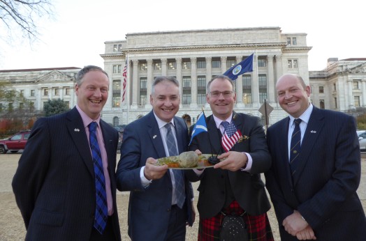 Left to right - Vice President of the NFUS Rob Livesey, Food Secretary Richard Lochhead, James Macsween of Macsween of Edinburgh and George Milne from the National Sheep Association