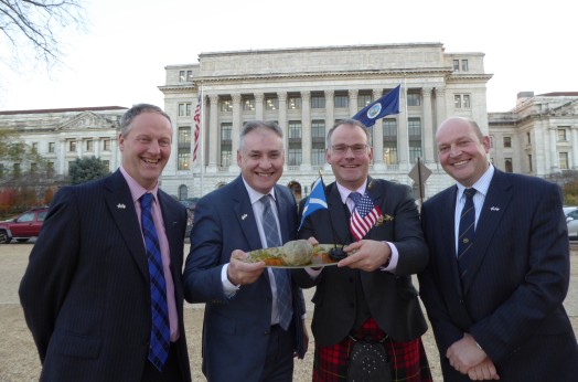 Left to right - Vice President of the NFUS Rob Livesey, Food Secretary Richard Lochhead, James Macsween of Macsween of Edinburgh and George Milne from the National Sheep Association Left to right - Vice President of the NFUS Rob Livesey, Food Secretary Richard Lochhead, James Macsween of Macsween of Edinburgh and George Milne from the National Sheep Association