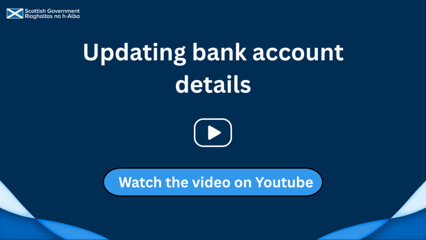 Click on the image to watch a video on youtube about how to update your bank account details on rural payments and services