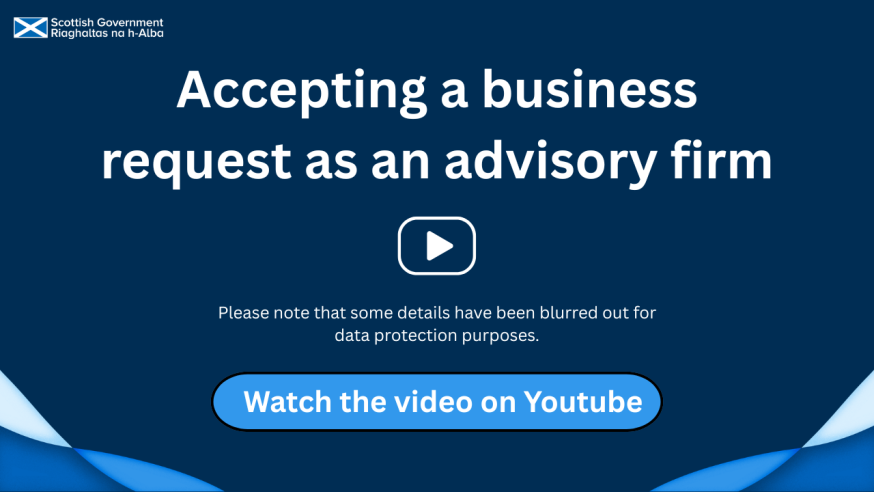 click on the image to watch a video on youtube about accepting a business request as an advisory firm