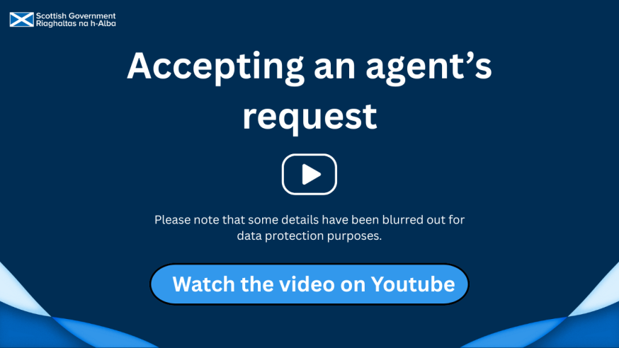 Click on the image to watch a video on youtube about how to accept an agent's request