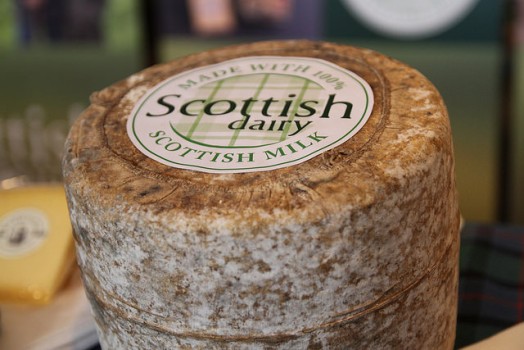 The brand highlights produce such as cheese and butter that have been made with 100 per cent Scottish milk The brand highlights produce such as cheese and butter that have been made with 100 per cent Scottish milk