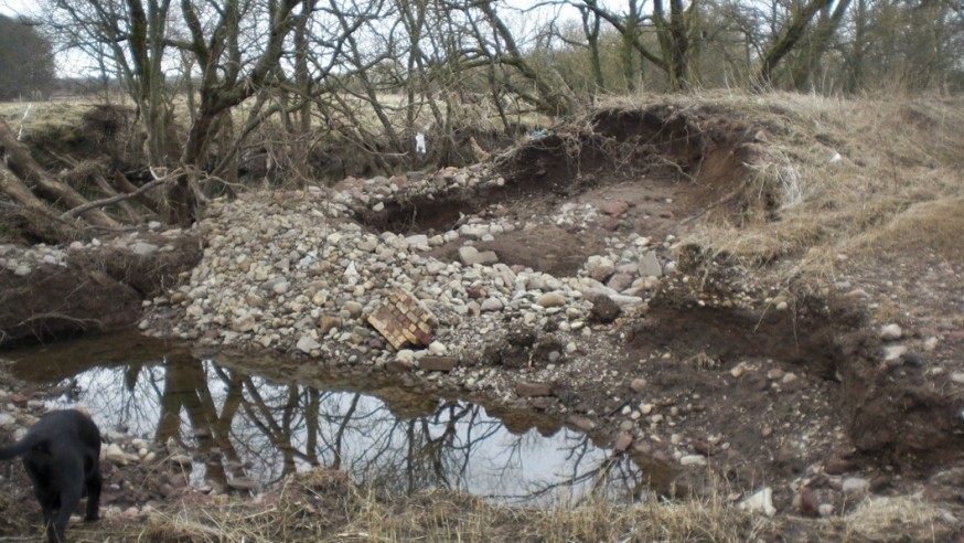 An eligible damaged floodbank