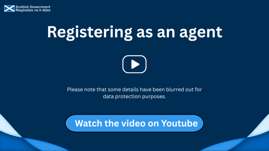 Click on the image to watch a video on youtube about how to register as an agent