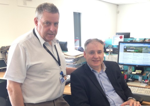 Richard Lochhead (pictured right) on a visit to the local RPID area office in Elgin
